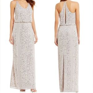 NWT Gianni Bini Giselle Sleeveless Sequin Maxi Formal Gown Size 12 Prom Wedding